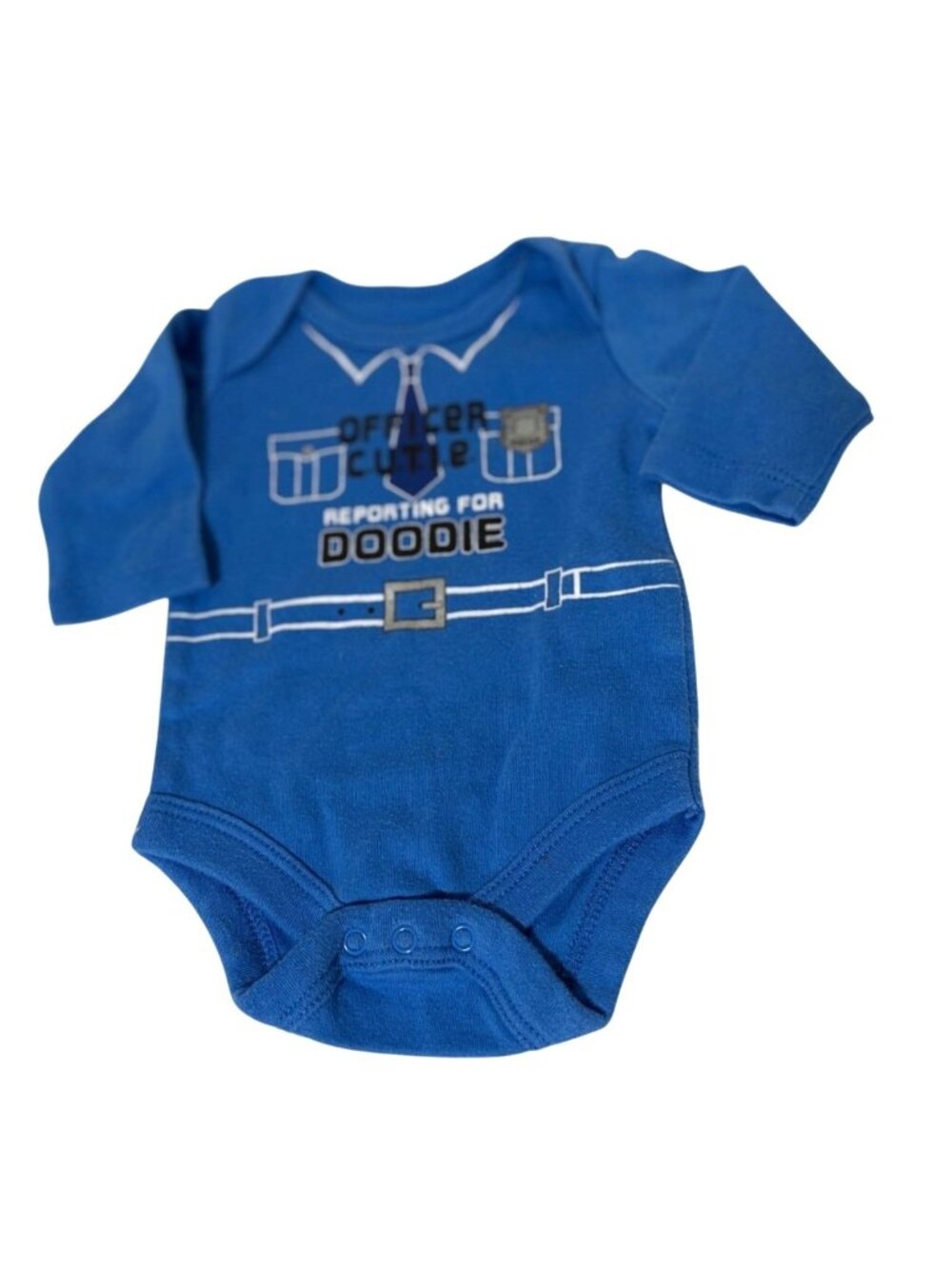Garanimals Boys Infant Baby Size Newborn Blue 1 pc bodysuit officer doodie